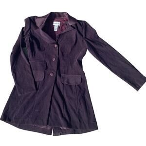 Vintage Fashion Bug women size 8 purple eggplant romantic blazer